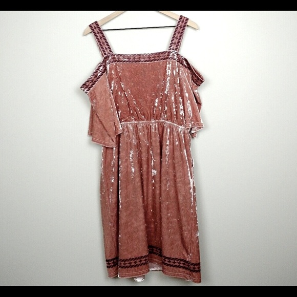 Velvet dress Blush peach LUCKY BRAND - Picture 2 of 9